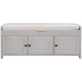 Storage Bench with 3 Shutter-Shaped Doors Cabinet