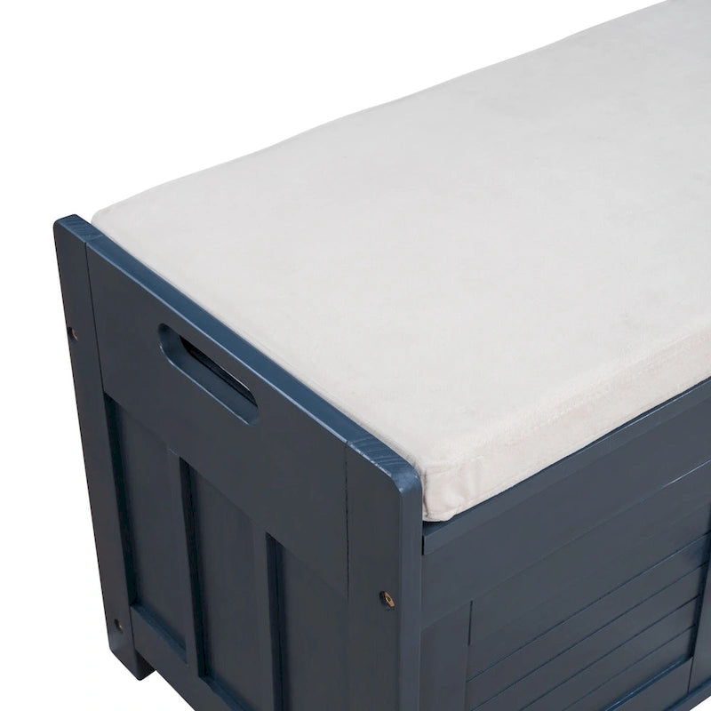 Storage Bench with 3 Shutter-Shaped Doors Cabinet