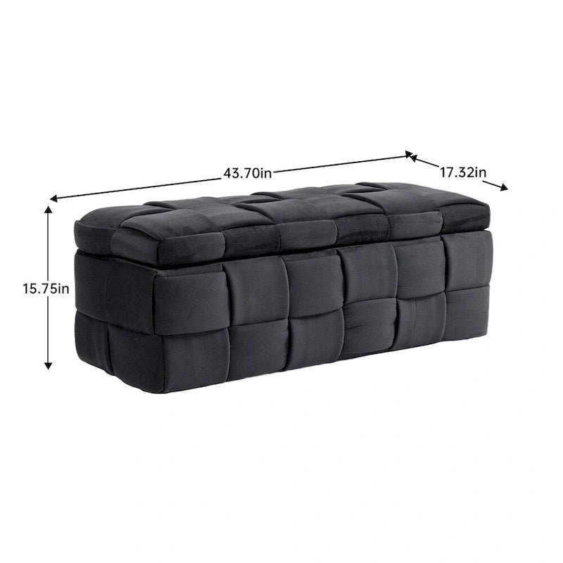 Storage Ottoman Bedroom End Bench, Upholstered Fabric