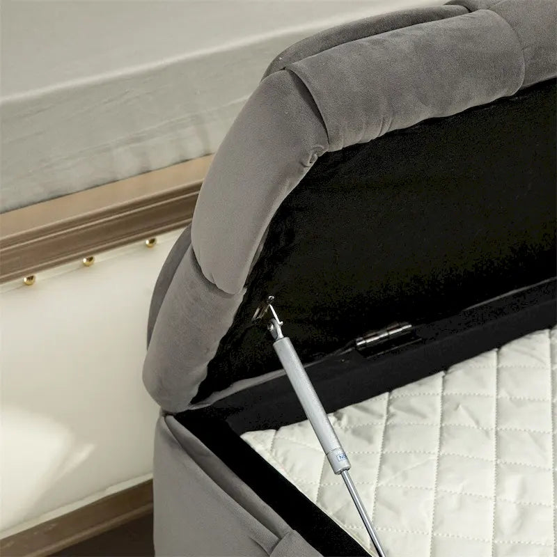 Storage Ottoman Bedroom End Bench, Upholstered Fabric