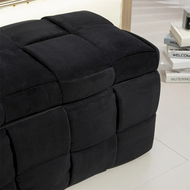 Storage Ottoman Bedroom End Bench, Upholstered Fabric