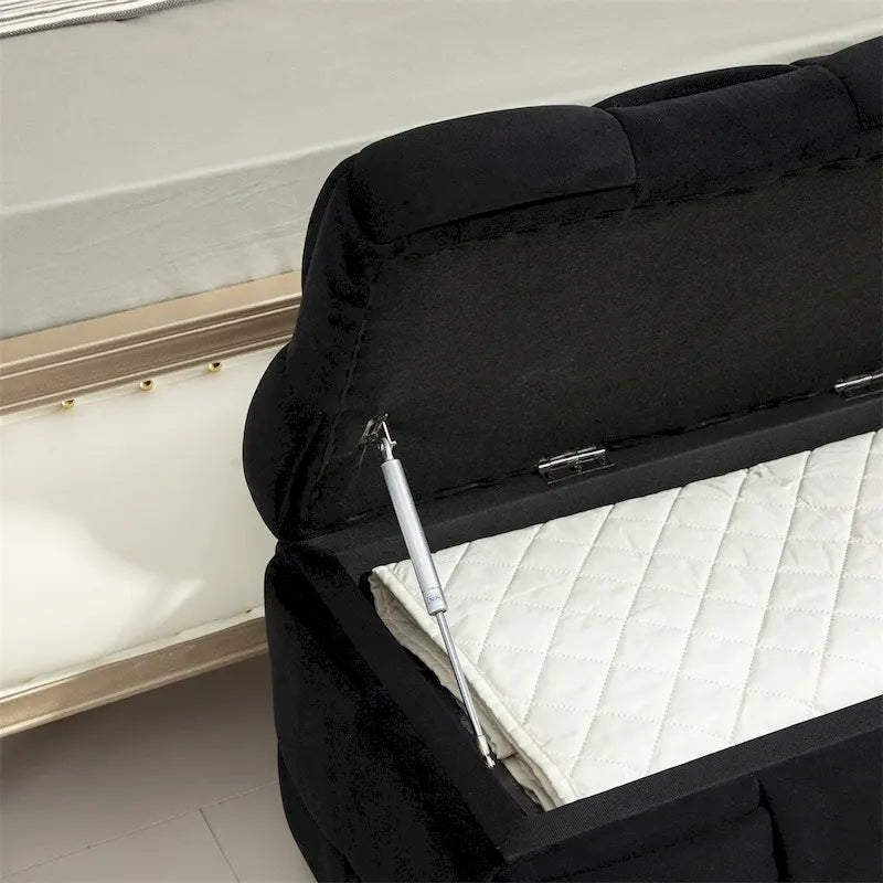 Storage Ottoman Bedroom End Bench, Upholstered Fabric