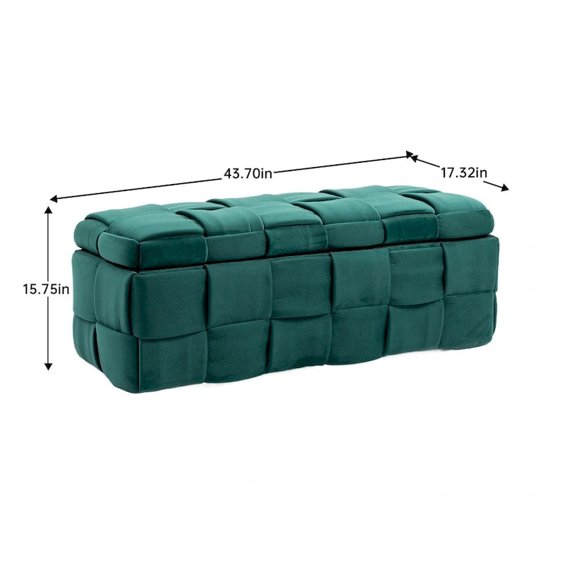Storage Ottoman Bedroom End Bench, Upholstered Fabric