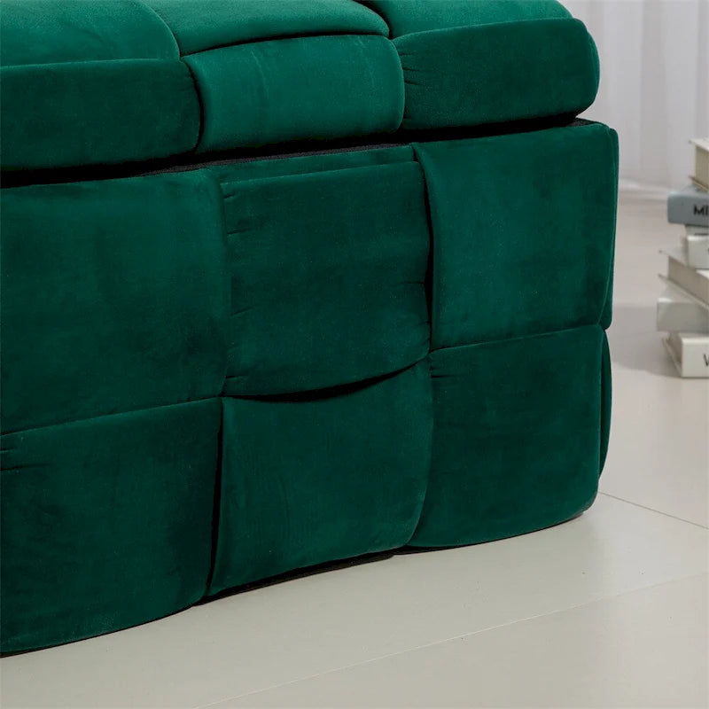 Storage Ottoman Bedroom End Bench, Upholstered Fabric