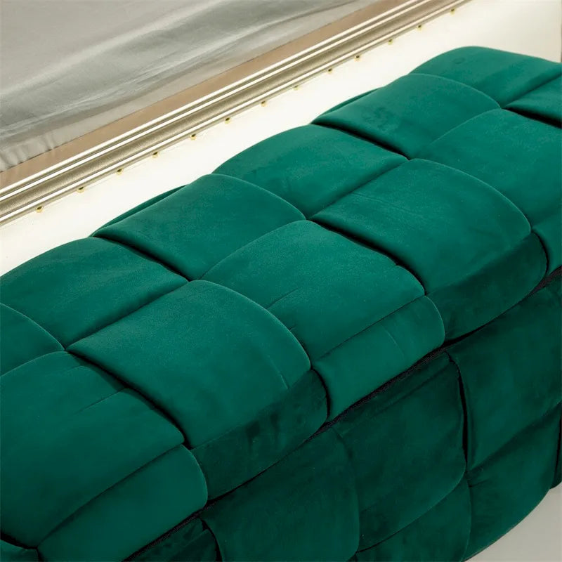 Storage Ottoman Bedroom End Bench, Upholstered Fabric