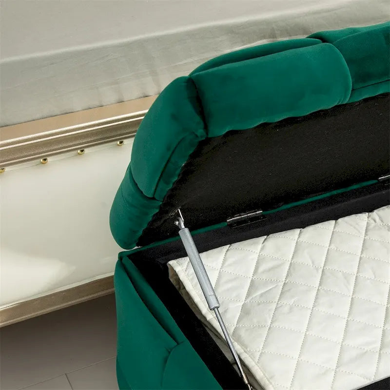 Storage Ottoman Bedroom End Bench, Upholstered Fabric