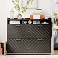 4-Door Flip Shoe Cabinet with Rustic Herringbone Design