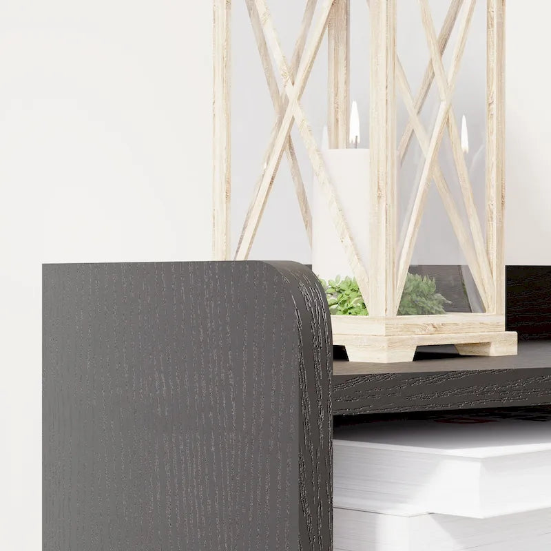 4-Door Flip Shoe Cabinet with Rustic Herringbone Design