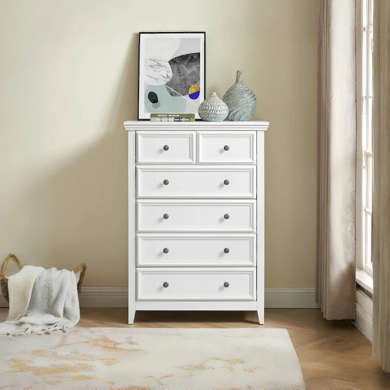 6-Drawer Dresser Cabinet with Chest of Drawers & Closet Organizer