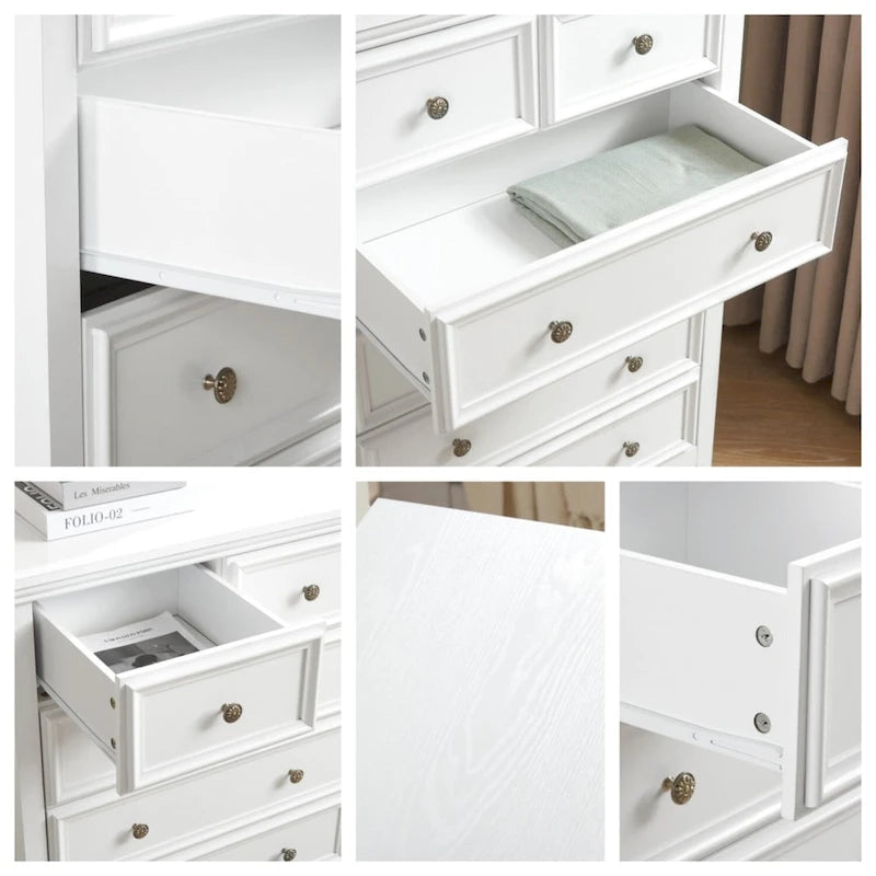 6-Drawer Dresser Cabinet with Chest of Drawers & Closet Organizer