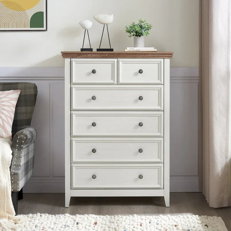 6-Drawer Dresser Cabinet with Chest of Drawers & Closet Organizer