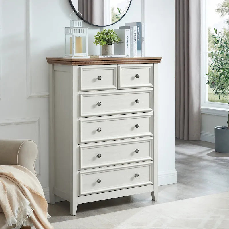 6-Drawer Dresser Cabinet with Chest of Drawers & Closet Organizer