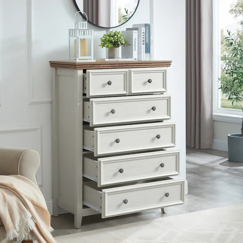 6-Drawer Dresser Cabinet with Chest of Drawers & Closet Organizer