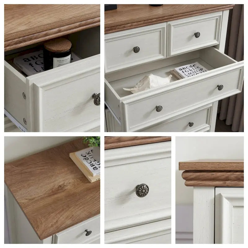 6-Drawer Dresser Cabinet with Chest of Drawers & Closet Organizer