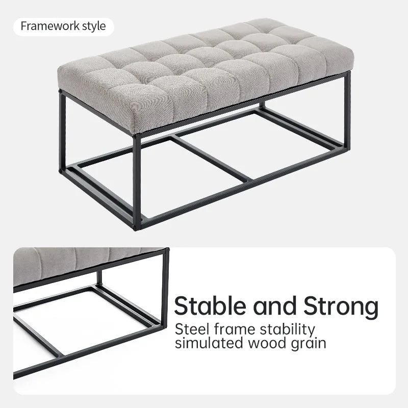Storage Ottoman Bench with Legs, 16 x 30 x 16.1 Inches, End of Bed Bench, Storage Chest, Holds up to 660 lb