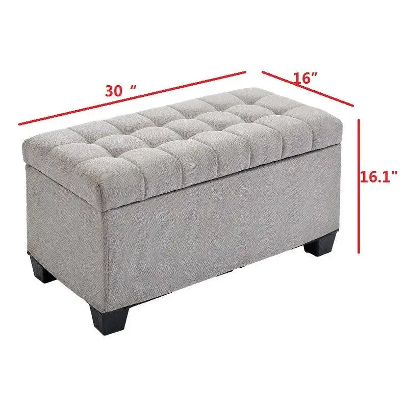 Storage Ottoman Bench with Legs, 16 x 30 x 16.1 Inches, End of Bed Bench, Storage Chest, Holds up to 660 lb
