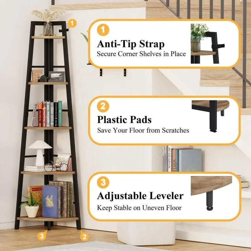 Tall Corner Bookshelf