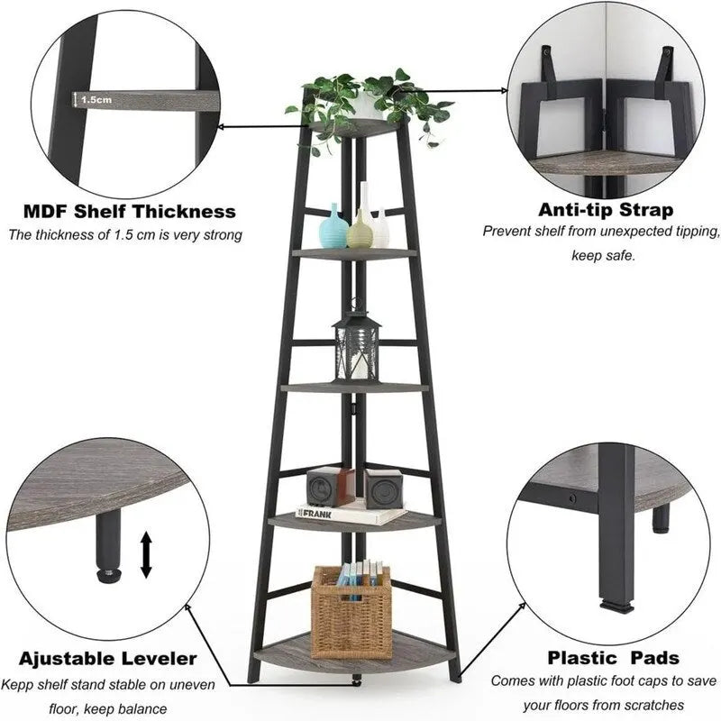 Tall Corner Bookshelf