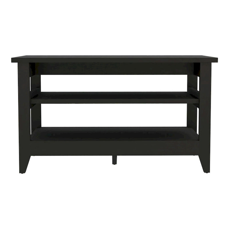 Storage Bench with 2 Open Shelves and 4 Legs