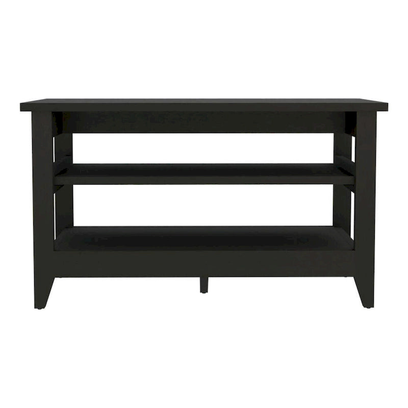 Storage Bench with 2 Open Shelves and 4 Legs