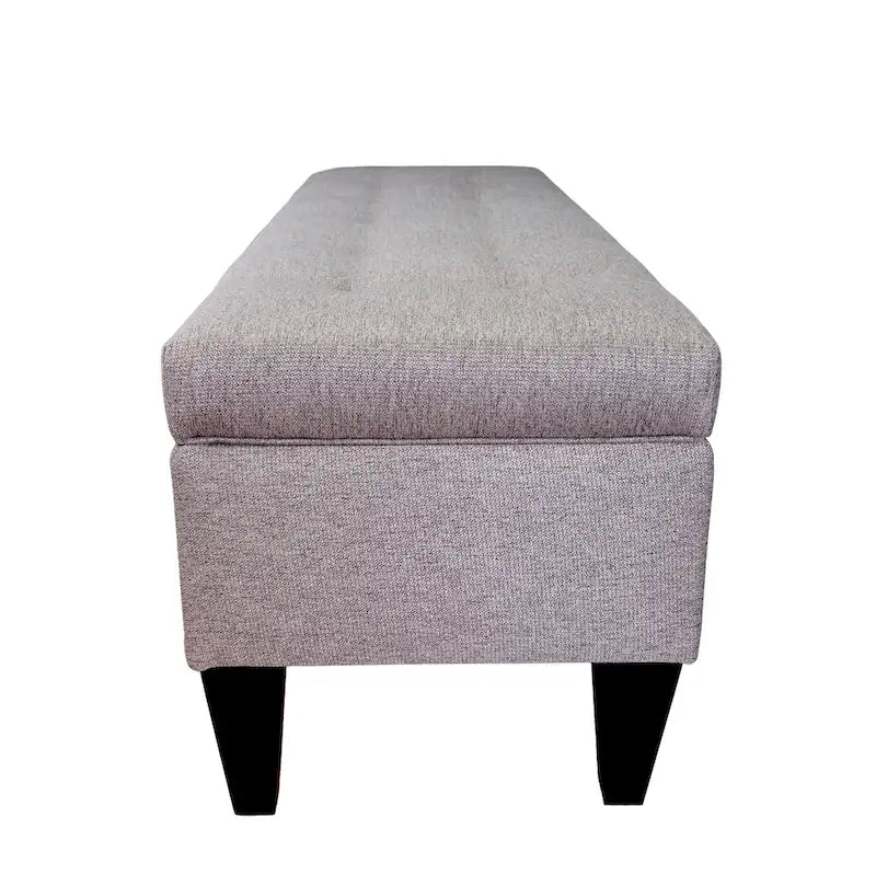 Upholstered Button-Tufted Wood Long Storage Bench