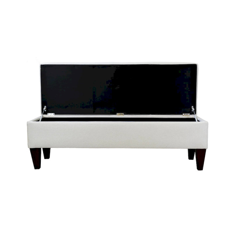 Upholstered Button-Tufted Wood Long Storage Bench
