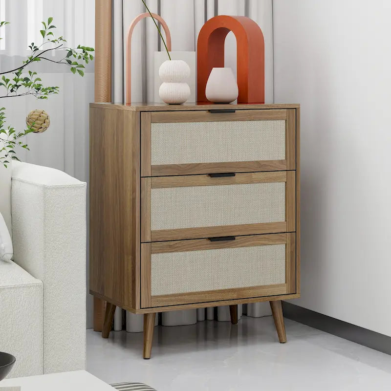 3 Drawer Rattan Cabinet for Bedroom & Living Room