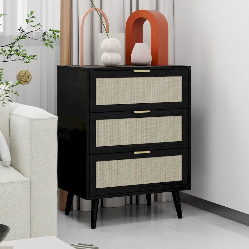 3 Drawer Rattan Cabinet for Bedroom & Living Room