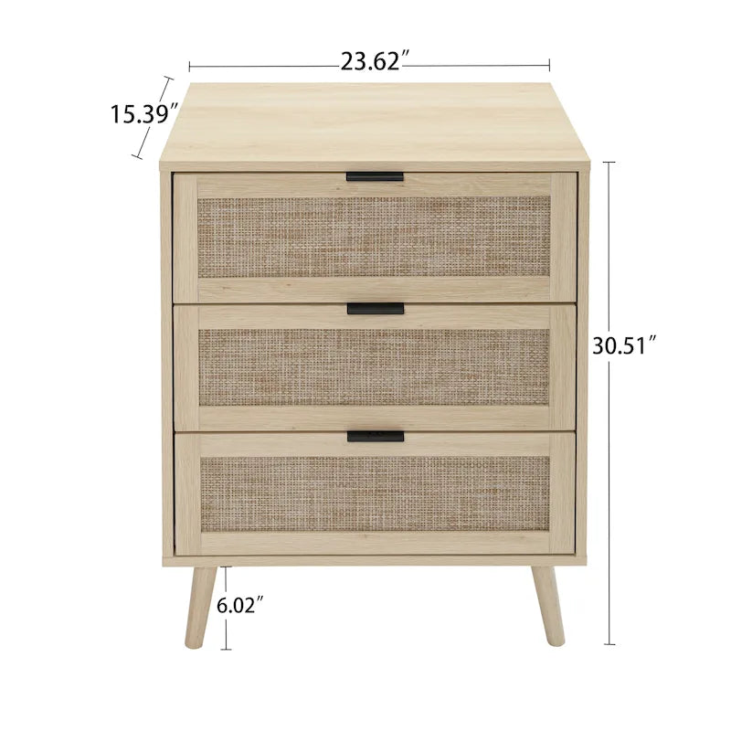 3 Drawer Rattan Cabinet for Bedroom & Living Room
