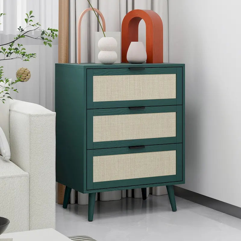3 Drawer Rattan Cabinet for Bedroom & Living Room