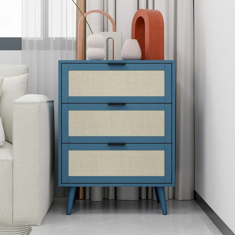 3 Drawer Rattan Cabinet for Bedroom & Living Room