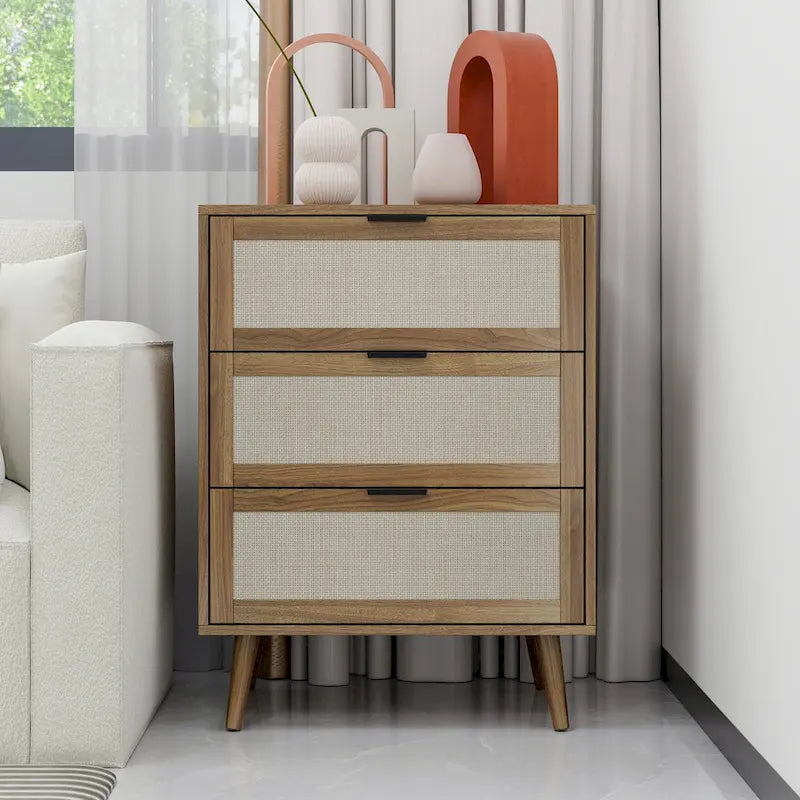 3 Drawer Rattan Cabinet for Bedroom & Living Room