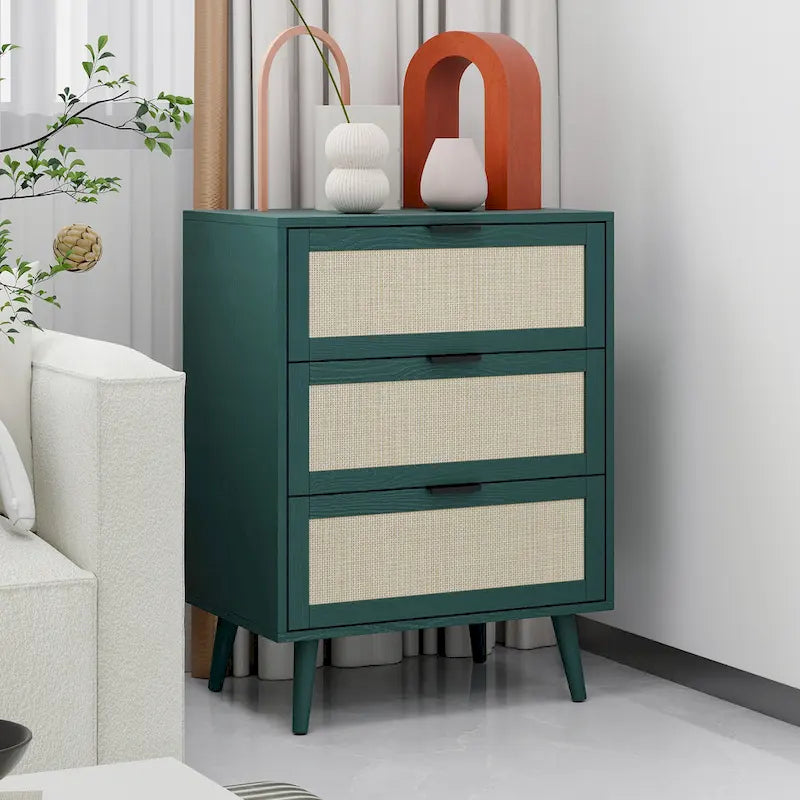 3 Drawer Rattan Cabinet for Bedroom & Living Room