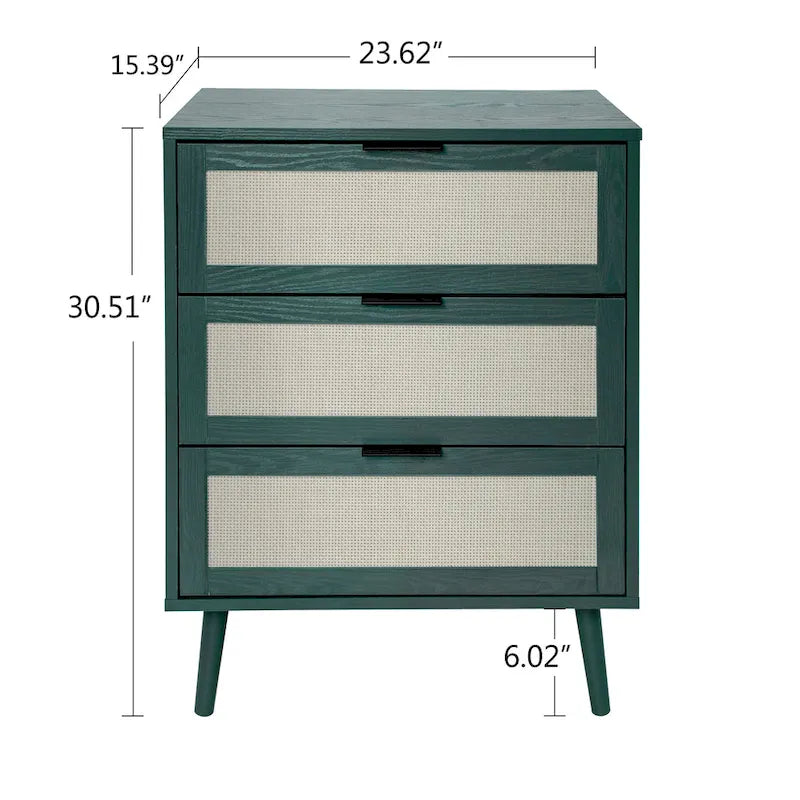 3 Drawer Rattan Cabinet for Bedroom & Living Room