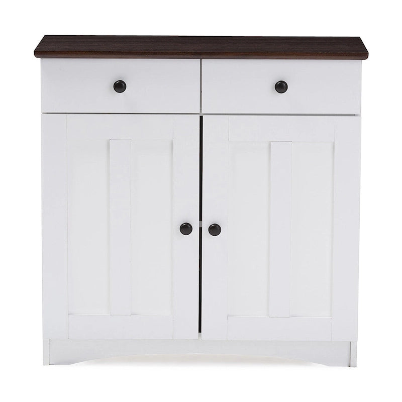 Traditional White Wood Kitchen Storage Cabinet