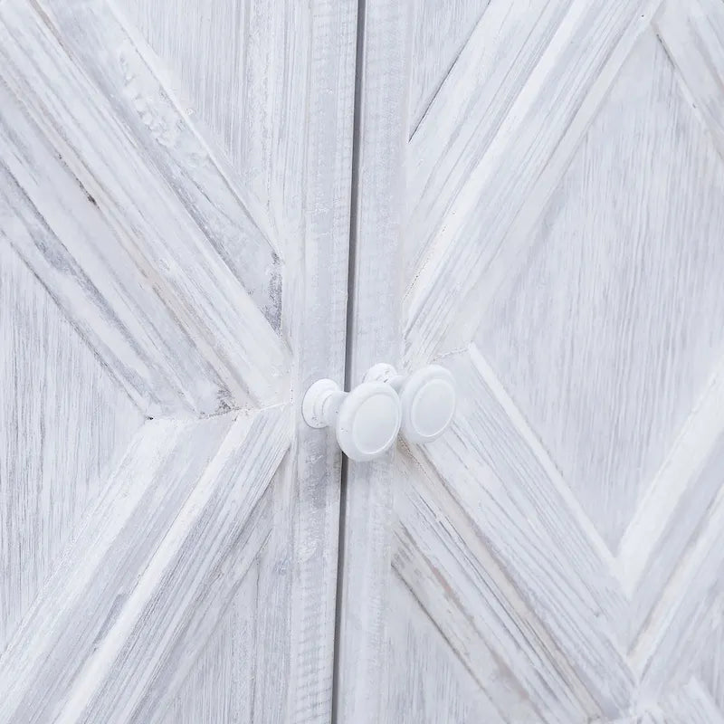 94-Inch Reclaimed Pine Whitewashed Hand-Carved Sideboard
