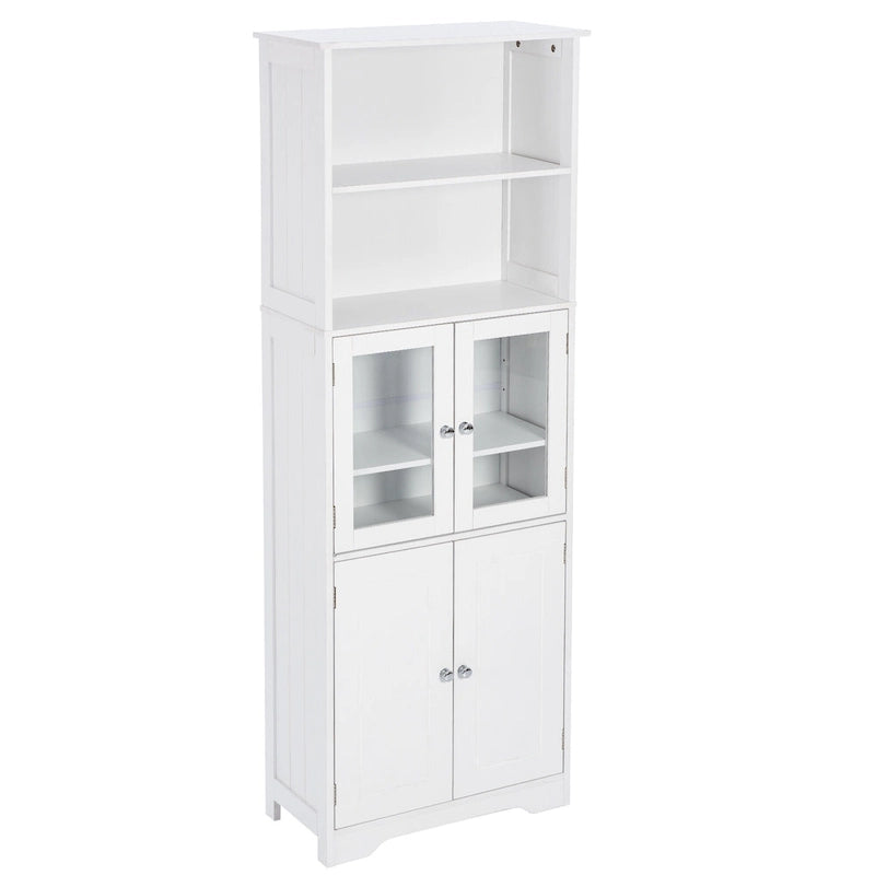 Tall Bathroom Storage Cabinet with Shelves and Doors - 23W x64H