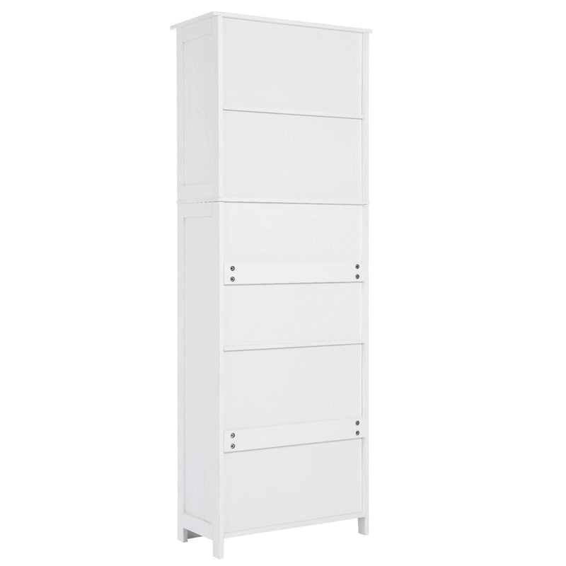 Tall Bathroom Storage Cabinet with Shelves and Doors - 23W x64H