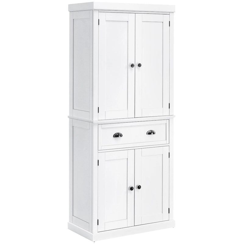 72" Freestanding Kitchen Pantry Cabinet with Adjustable Shelves & Drawers