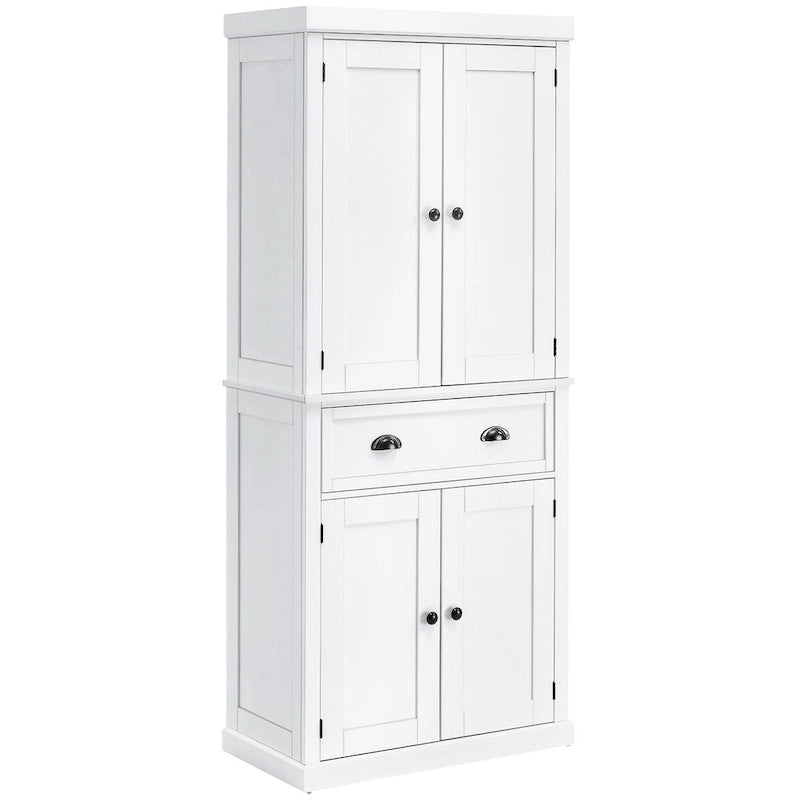 72 Freestanding Kitchen Pantry Cabinet, Tall Storage Cabinet with 2 Door Cupboards, 2 Drawers and Adjustable Shelves