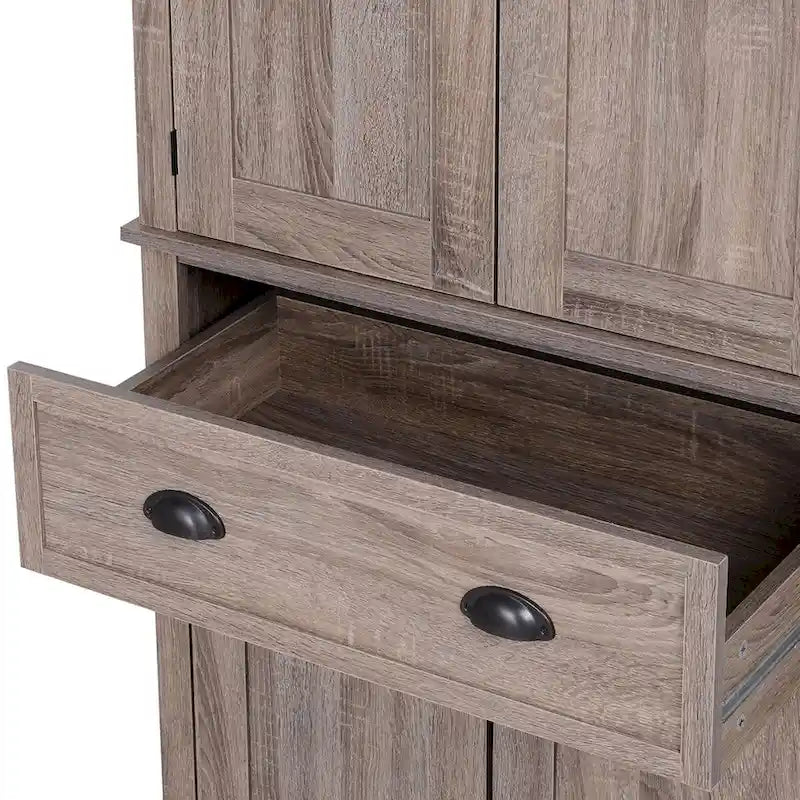 72" Freestanding Kitchen Pantry Cabinet with Adjustable Shelves & Drawers