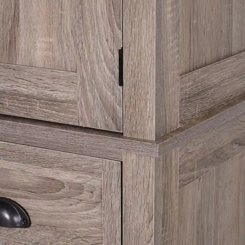 72" Freestanding Kitchen Pantry Cabinet with Adjustable Shelves & Drawers