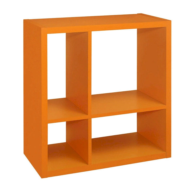 4-Cube Open Bookcase Kids Toy Storage Shelf (Orange)