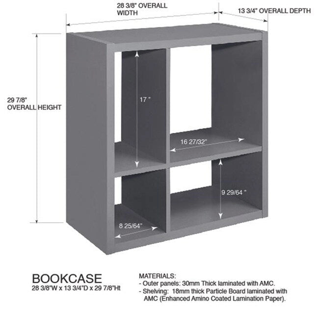 4-Cube Open Bookcase Kids Toy Storage Shelf (Orange)