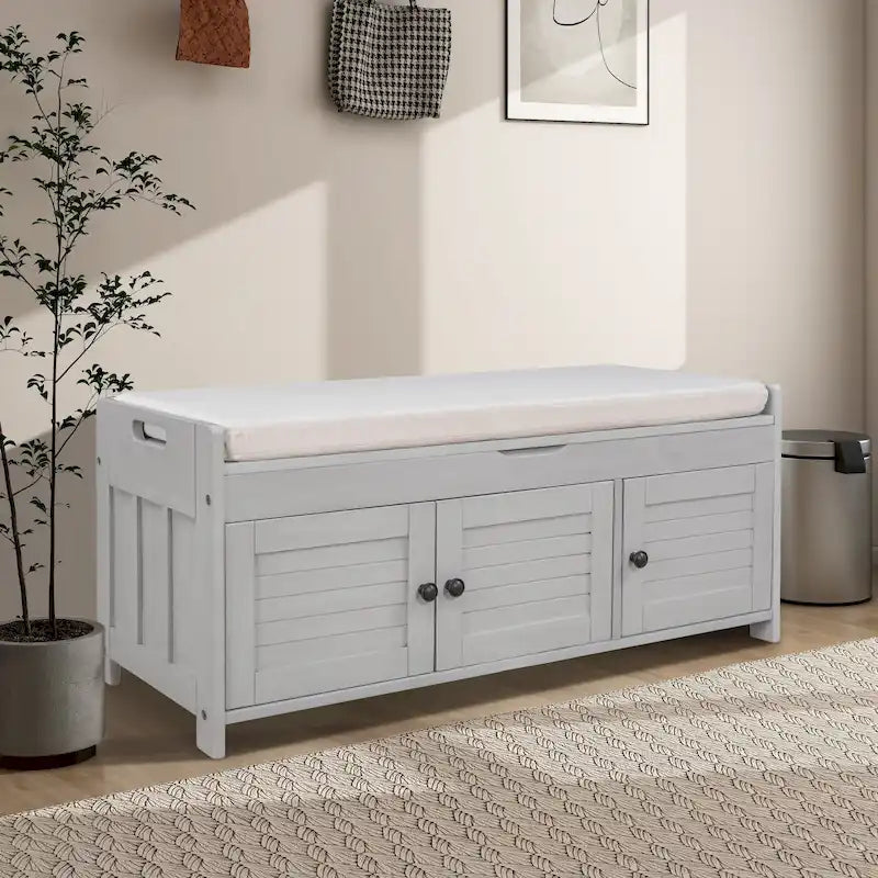 43.5" Storage Bench with Linen Cushion