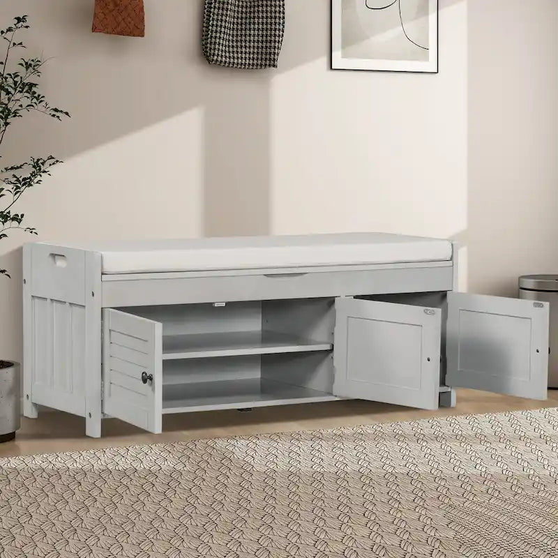 43.5" Storage Bench with Linen Cushion