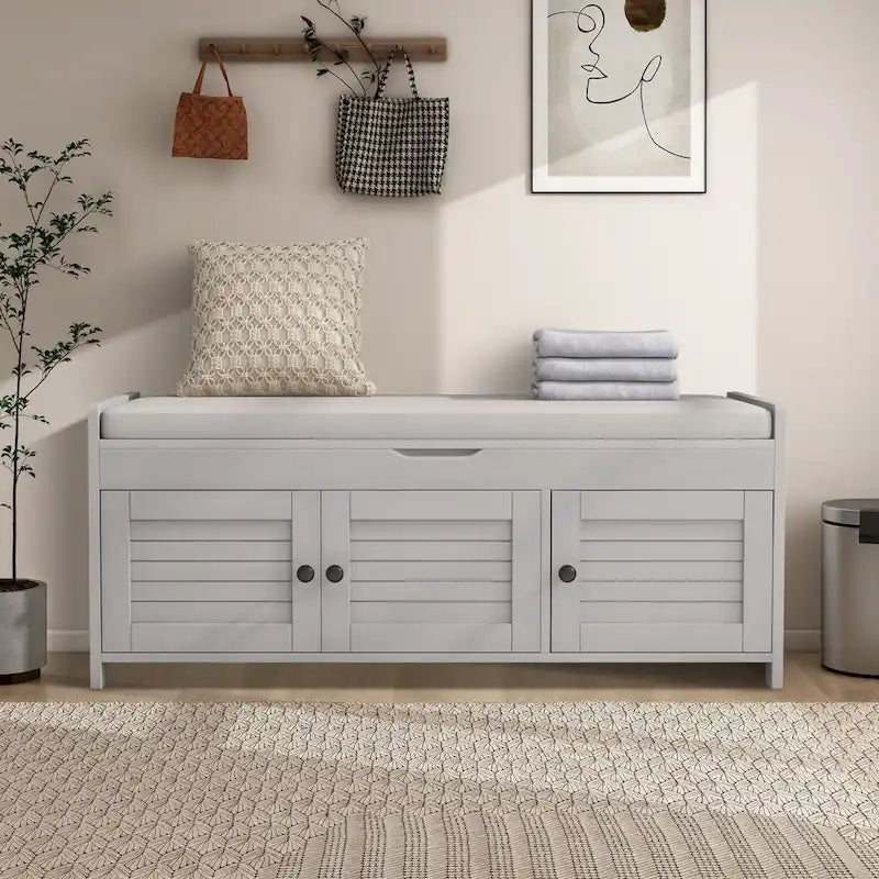 43.5" Storage Bench with Linen Cushion