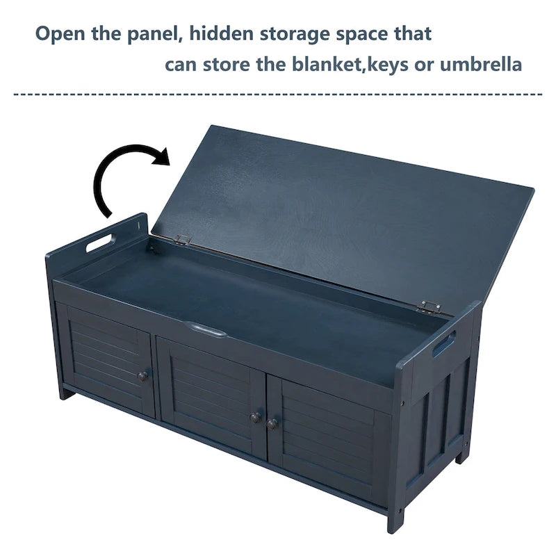 43.5" Storage Bench with Linen Cushion