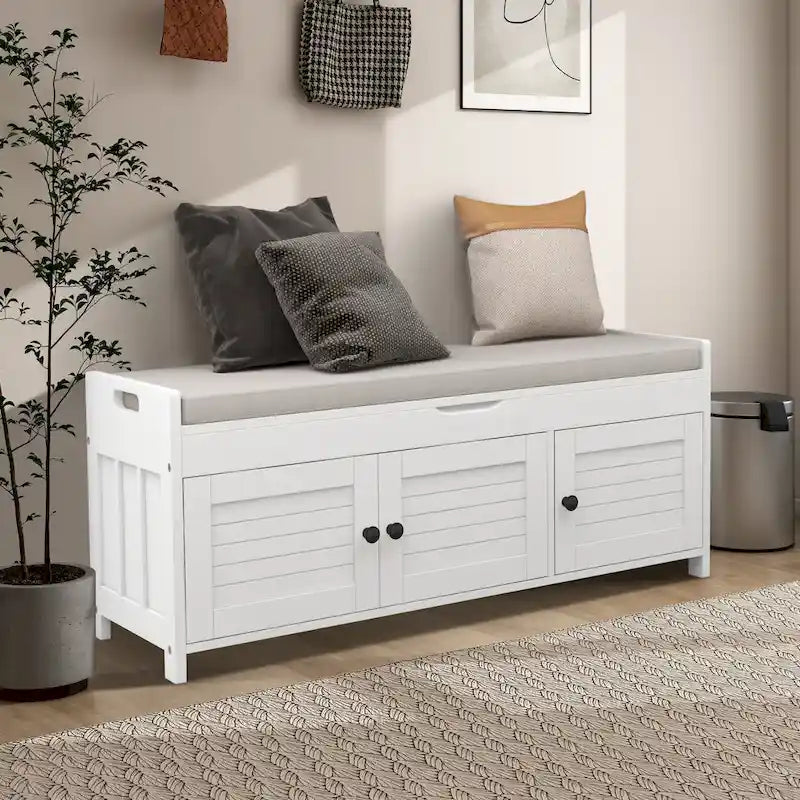 43.5" Storage Bench with Linen Cushion