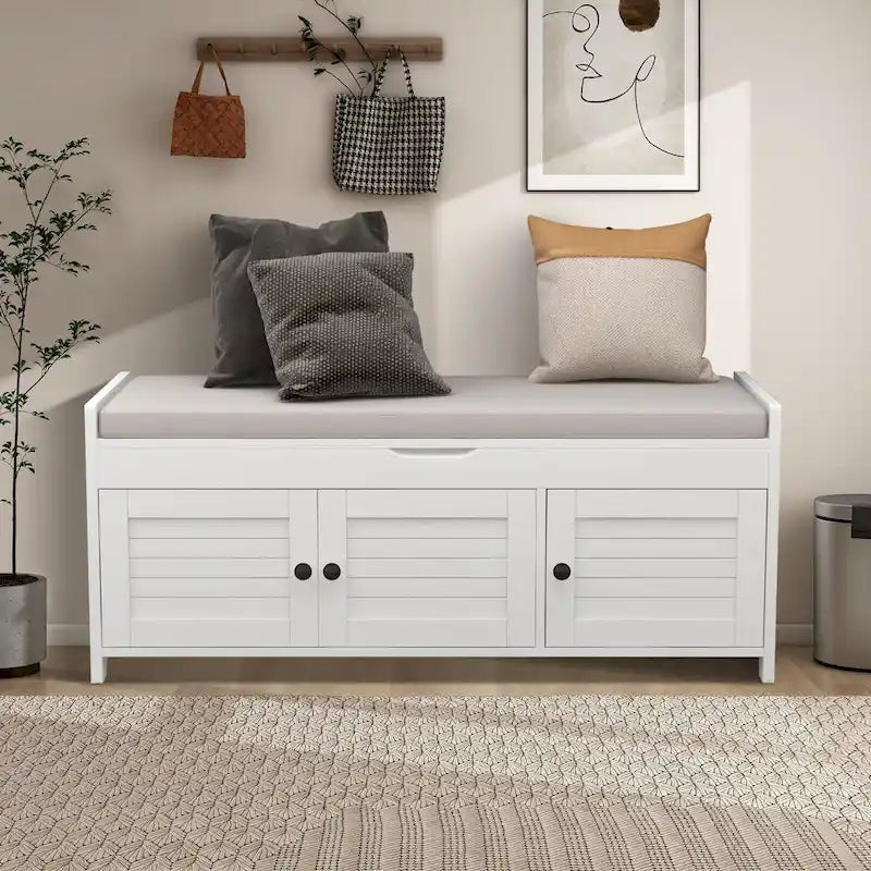 43.5" Storage Bench with Linen Cushion